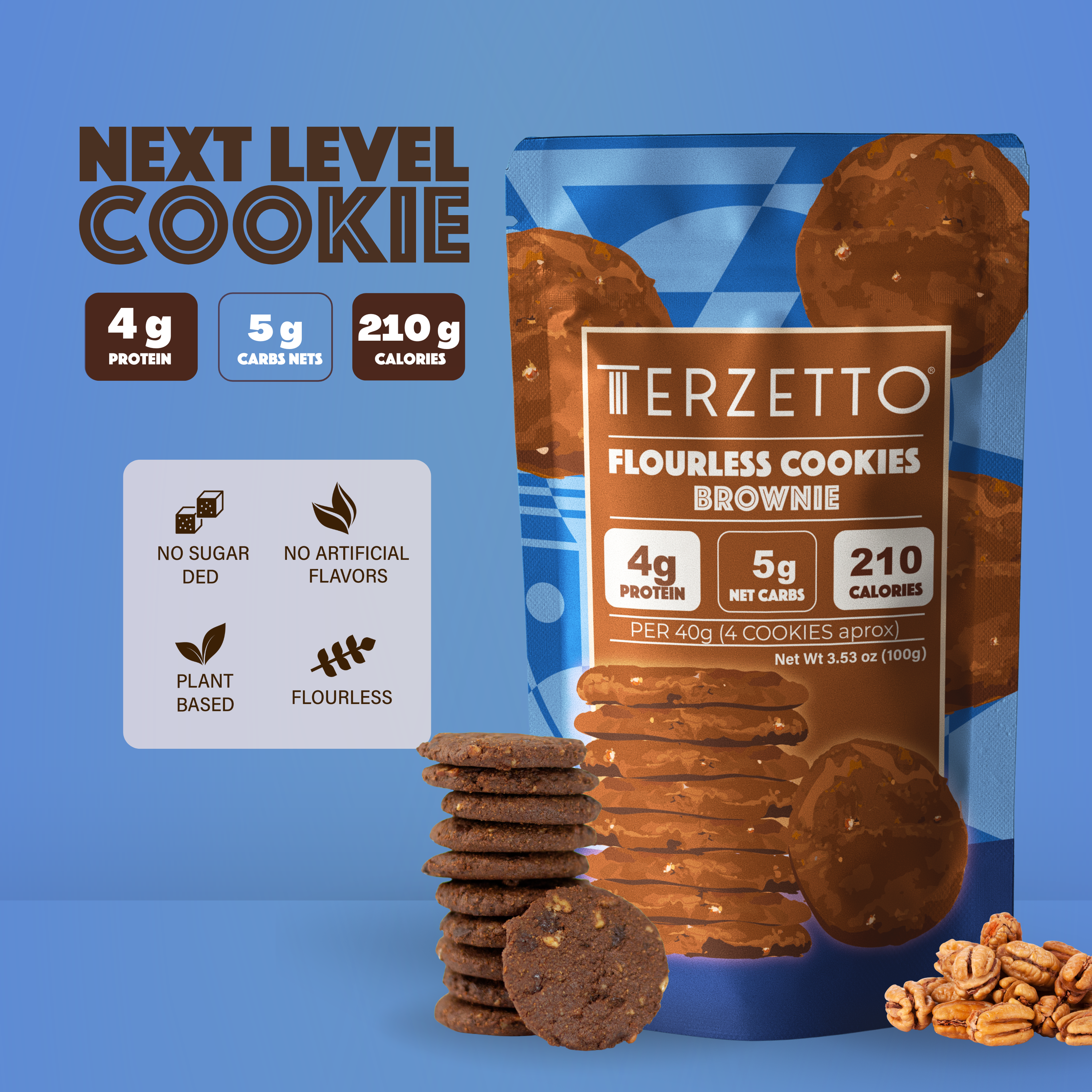 Flourless cookies brownie - Terzetto