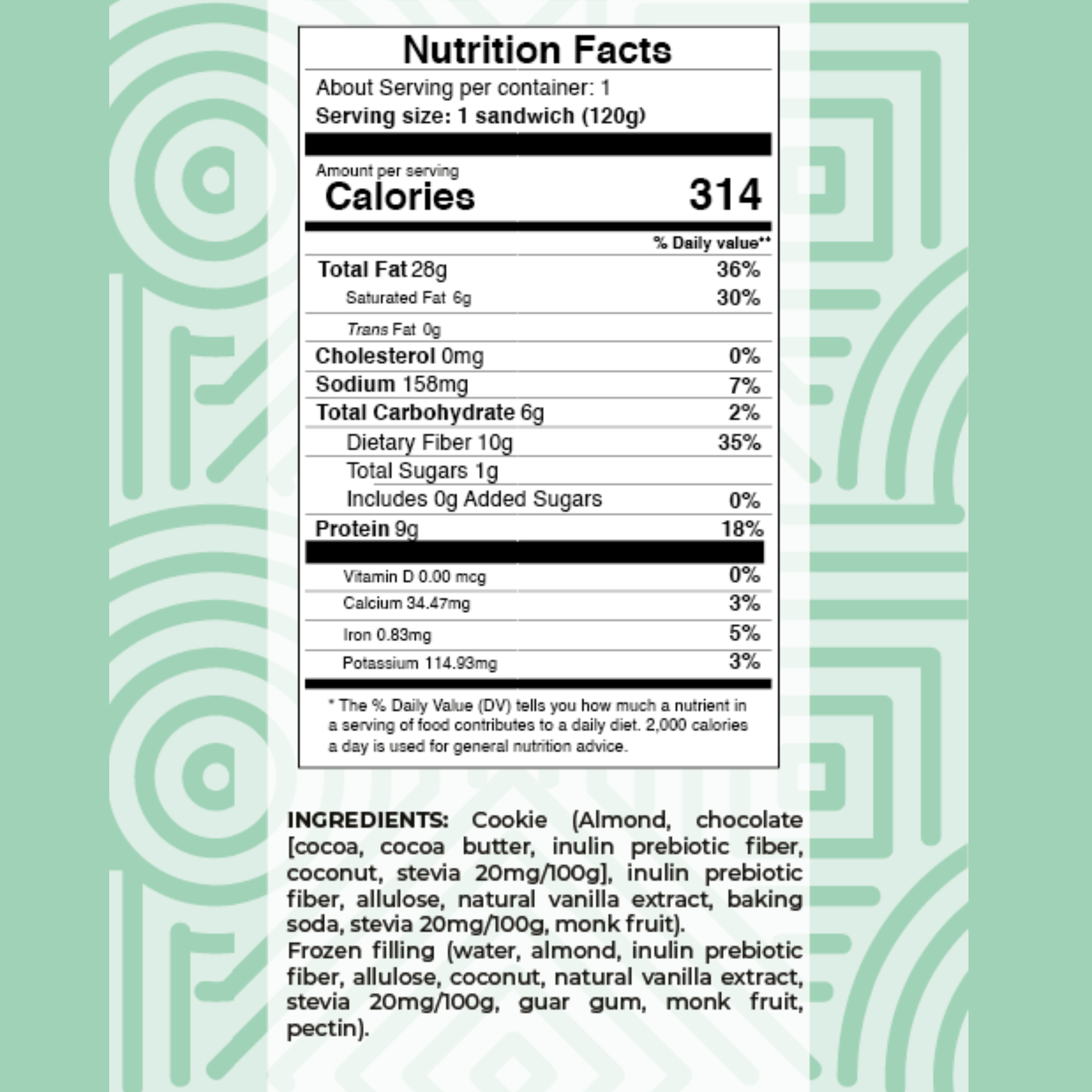 8 PACK - TERZETTO Ice cream sandwich cookie dough