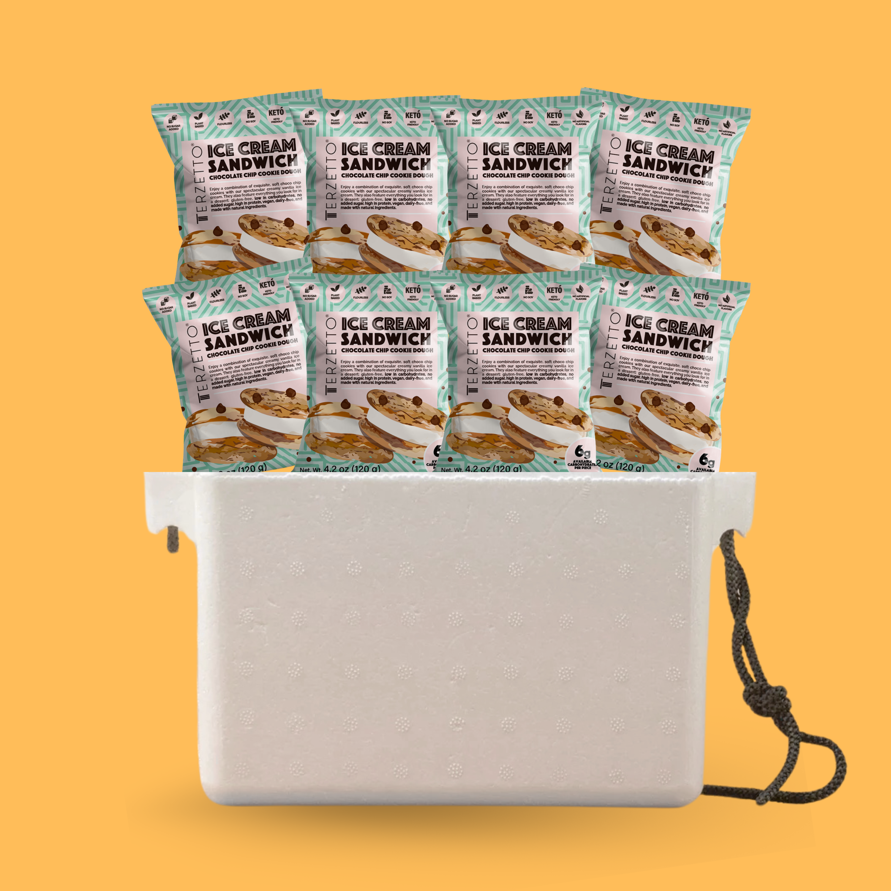 8 PACK - TERZETTO Ice cream sandwich cookie dough